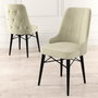 Hanah Home Juego de Sillas Crema y Negro, Patas de Madera, 4 Piezas, 46x94x46 cm